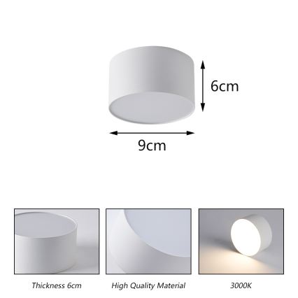 BRILAGI - LED Zewnętrzna lampa sufitowa FORIS LED/9W/230V średnica 9 cm biała IP44
