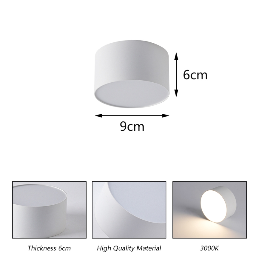 BRILAGI - LED Zewnętrzna lampa sufitowa FORIS LED/9W/230V średnica 9 cm biała IP44
