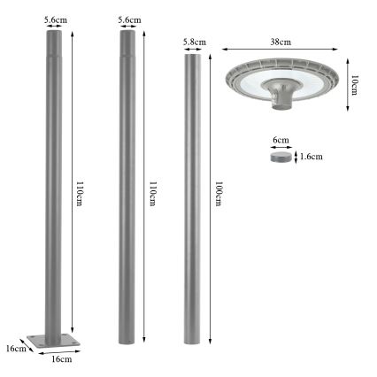 BRILAGI - LED zewnętrzna lampa uliczna URBANSPARK LED/120W/230V szara IP65