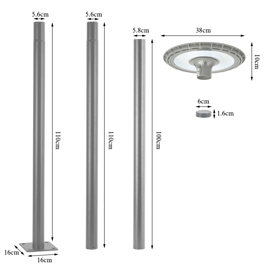 BRILAGI - LED zewnętrzna lampa uliczna URBANSPARK LED/120W/230V szara IP65