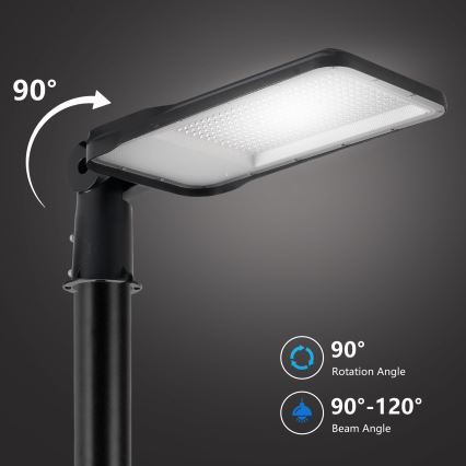 Brilagi - Zewnętrzna lampa uliczna LED ze słupem i przegubem 3 m URBANLIGHT LED/200W/230V czarna IP65