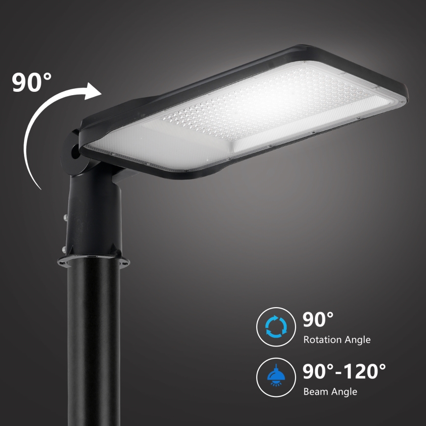 Brilagi - Zewnętrzna lampa uliczna LED ze słupem i przegubem 3 m URBANLIGHT LED/200W/230V czarna IP65