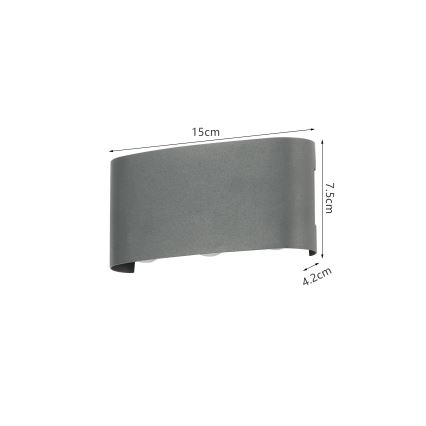 Brilagi - LED zewnętrzna oprawa ścienna FLAREBOX LED/6W/230V antracyt IP65