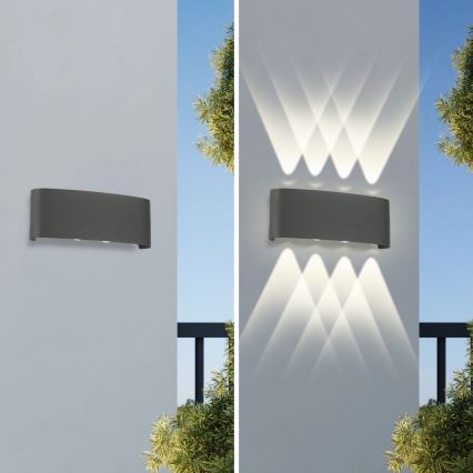 Brilagi - LED zewnętrzna oprawa ścienna FLAREBOX LED/8W/230V antracyt IP65
