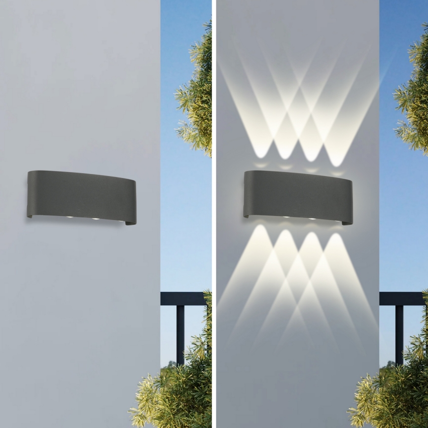 Brilagi - LED zewnętrzna oprawa ścienna FLAREBOX LED/8W/230V antracyt IP65