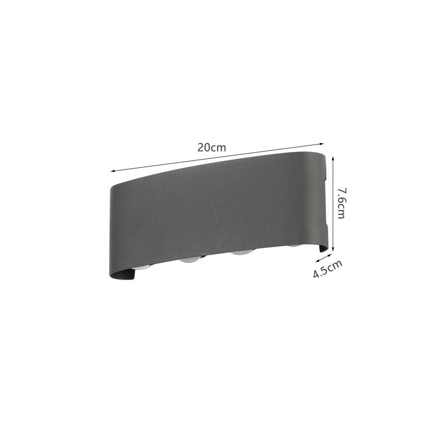 Brilagi - LED zewnętrzna oprawa ścienna FLAREBOX LED/8W/230V antracyt IP65