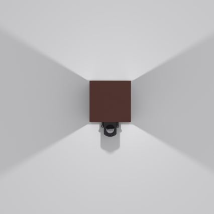 Brilagi - LED zewnętrzna oprawa ścienna z czujnikiem CUBE LED/6W/230V brązowa IP65
