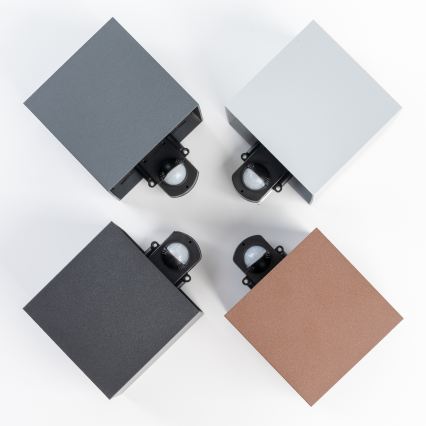 BRILAGI - LED zewnętrzna oprawa ścienna z czujnikiem CUBE LED/6W/230V brązowa IP65