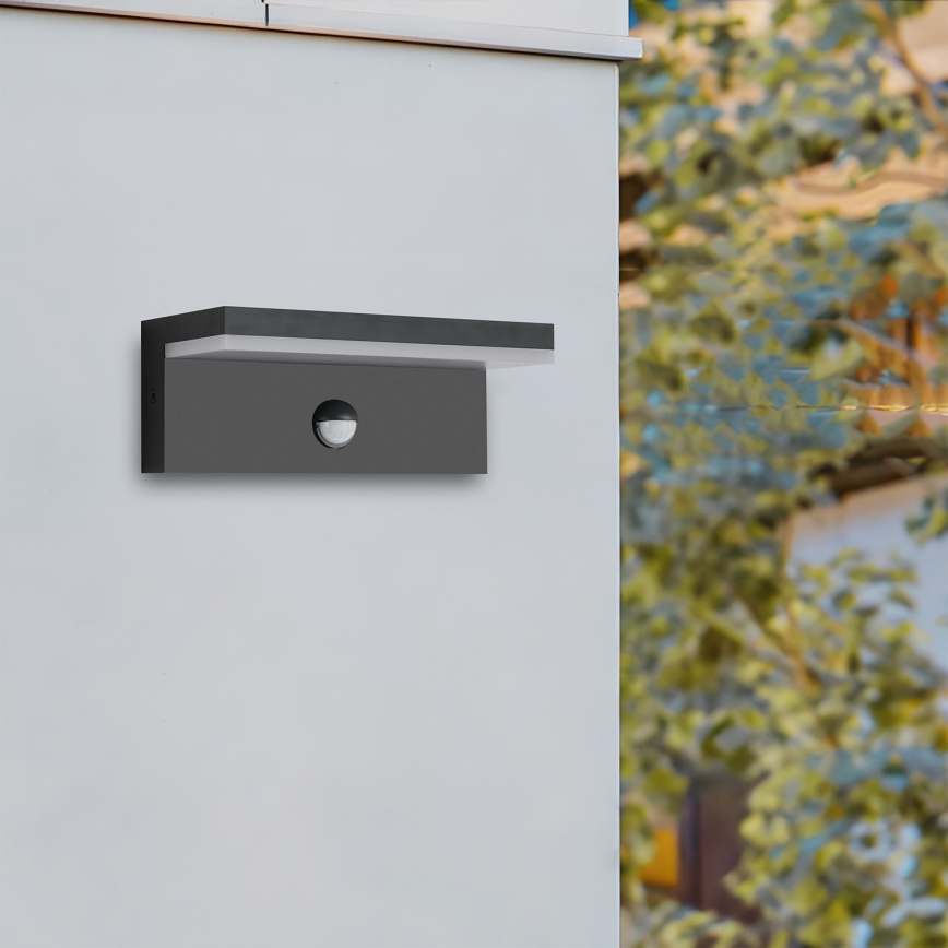 Brilagi - Zewnętrzny kinkiet LED z czujnikiem TESSI LED/10W/230V, czarny, IP54