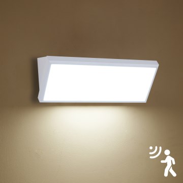 Brilagi - LED zewnętrzna oprawa ścienna z czujnikiem TRIANGLE LED/42W/230V 45 cm biała IP65