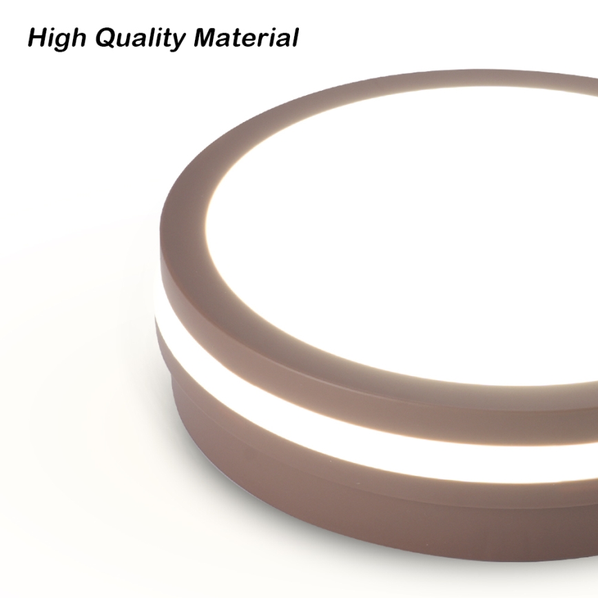 Brilagi - LED Zewnętrzna oprawa sufitowa BENE LED/18W/230V śr. 21,5 cm brązowa IP54