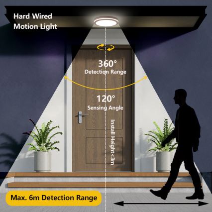 Brilagi - LED Zewnętrzna oprawa sufitowa BENE LED/18W/230V śr. 21,5 cm brązowa IP54