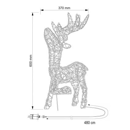 BRILAGI - LED Zewnętrzna świąteczna dekoracja LED/3,3W/230V IP44 60x37 cm renifer
