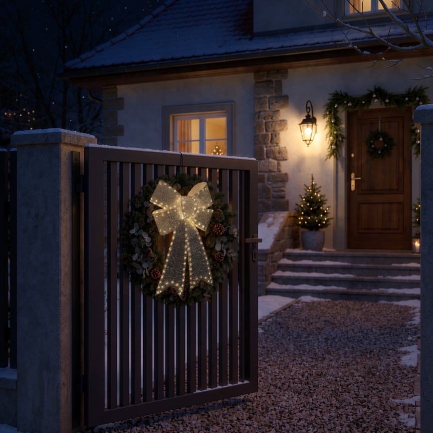 BRILAGI - LED Zewnętrzna świąteczna dekoracja LED/3,3W/230V IP44 srebrna kokarda