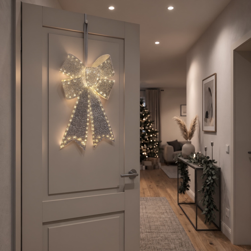 BRILAGI - LED Zewnętrzna świąteczna dekoracja LED/3,3W/230V IP44 srebrna kokarda