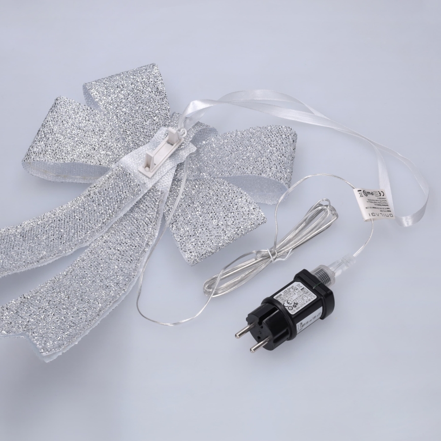 BRILAGI - LED Zewnętrzna świąteczna dekoracja LED/3,3W/230V IP44 srebrna kokarda