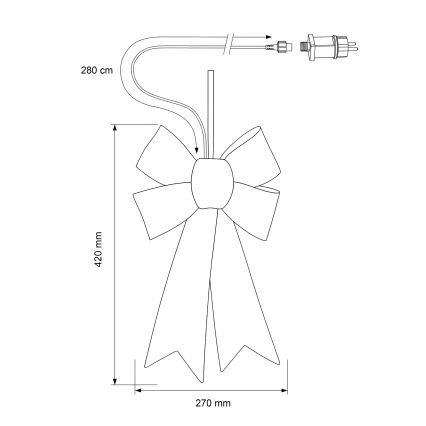 BRILAGI - LED Zewnętrzna świąteczna dekoracja LED/3,3W/230V IP44 srebrna kokarda