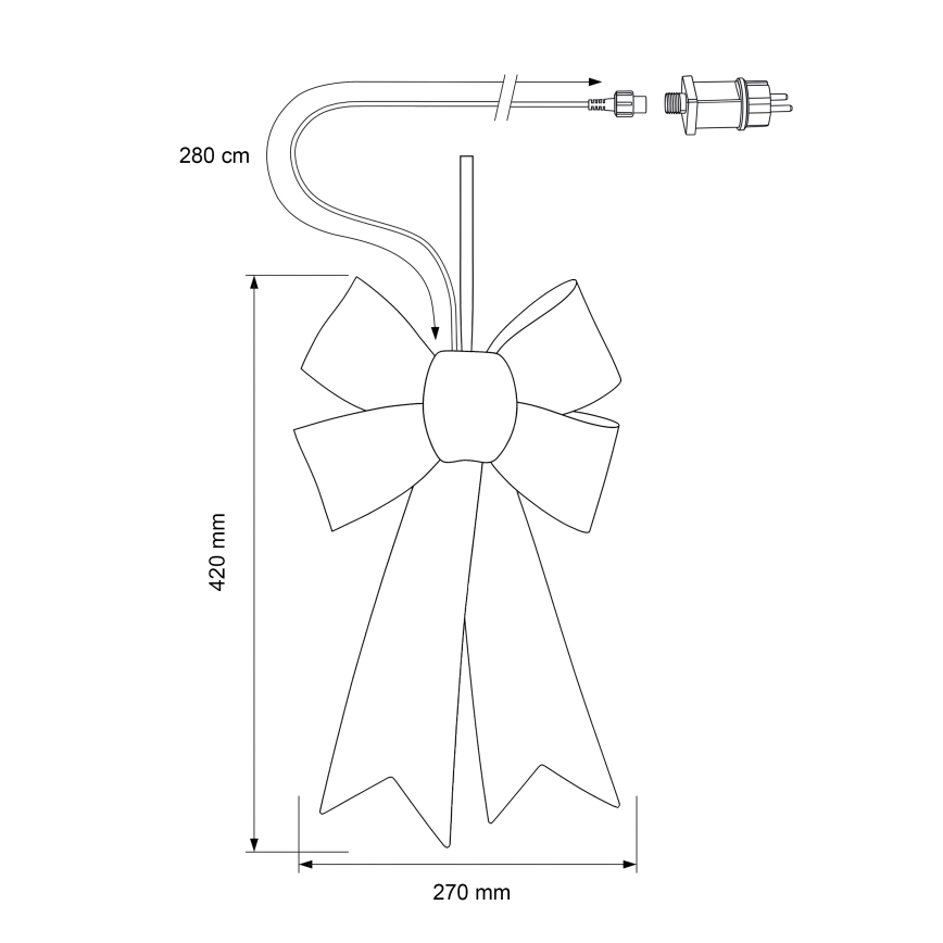 BRILAGI - LED Zewnętrzna świąteczna dekoracja LED/3,3W/230V IP44 srebrna kokarda
