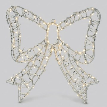 BRILAGI - LED Zewnętrzna świąteczna dekoracja LED/3,6W/8 funkcji IP44 41 cm srebrna kokarda