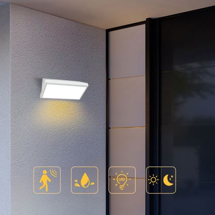 Brilagi - LED Kinkiet zewnętrzny z czujnikiem TRIANGLE LED/20W/230V biały IP65