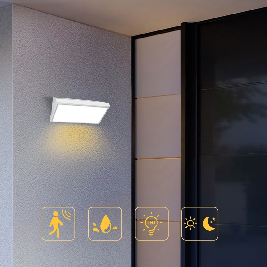 Brilagi - LED Kinkiet zewnętrzny z czujnikiem TRIANGLE LED/20W/230V biały IP65