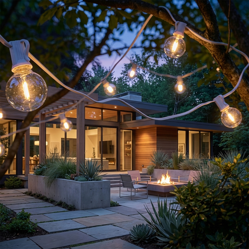 Brilagi - LED zewnętrzna girlanda dekoracyjna GIRLANDA 25xE12/0,8W/230V 20m biała IP44 ciepła biała