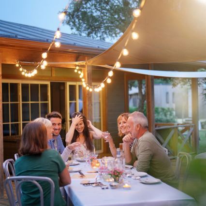 Brilagi - LED zewnętrzna girlanda dekoracyjna GIRLANDA 25xE12/0,8W/230V 20m biała IP44 ciepła biała