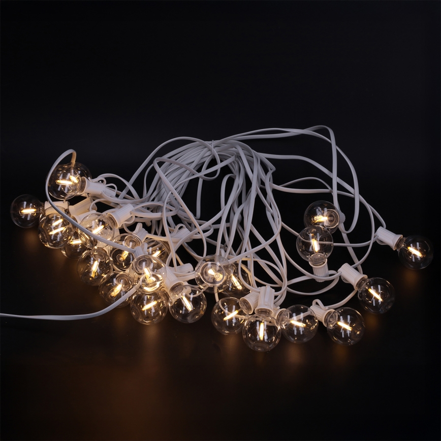 Brilagi - LED zewnętrzna girlanda dekoracyjna GIRLANDA 25xE12/0,8W/230V 20m biała IP44 ciepła biała