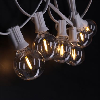 Brilagi - LED zewnętrzna girlanda dekoracyjna GIRLANDA 25xE12/0,8W/230V 20m biała IP44 ciepła biała