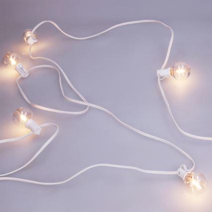 Brilagi - LED zewnętrzna girlanda dekoracyjna GIRLANDA 25xE12/0,8W/230V 20m biała IP44 ciepła biała