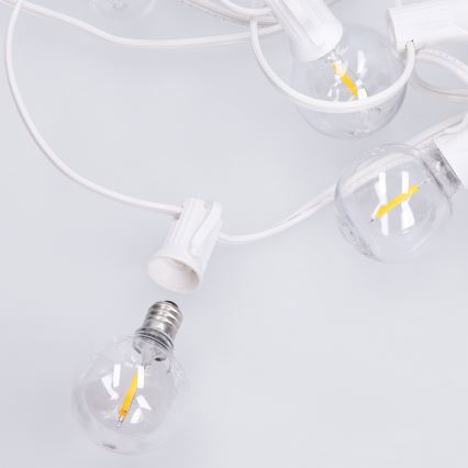 Brilagi - LED zewnętrzna girlanda dekoracyjna GIRLANDA 25xE12/0,8W/230V 20m biała IP44 ciepła biała