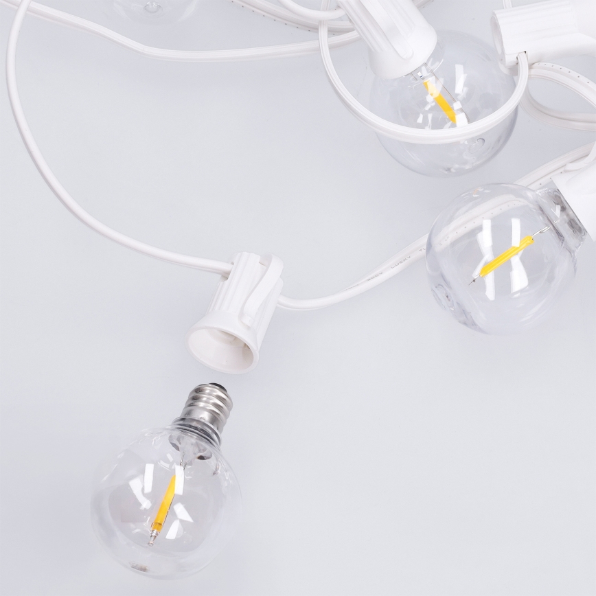 Brilagi - LED zewnętrzna girlanda dekoracyjna GIRLANDA 25xE12/0,8W/230V 20m biała IP44 ciepła biała