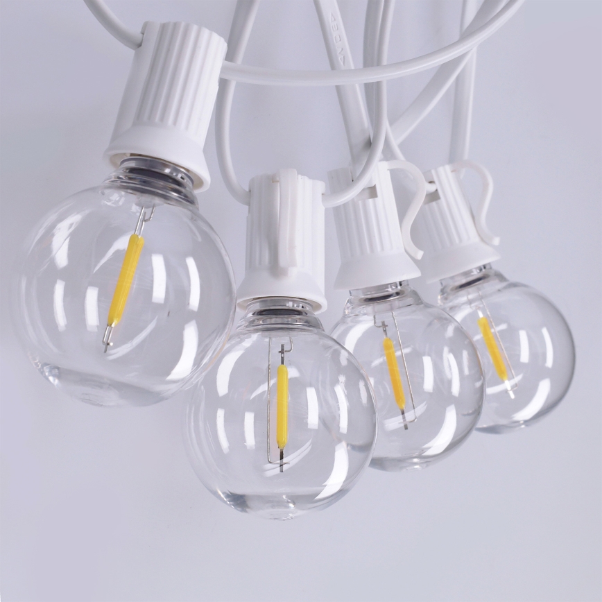Brilagi - LED zewnętrzna girlanda dekoracyjna GIRLANDA 25xE12/0,8W/230V 20m biała IP44 ciepła biała