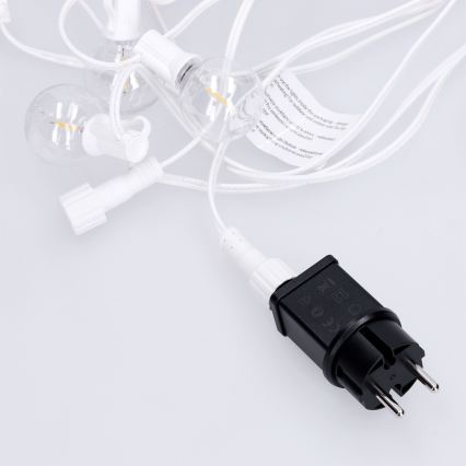 Brilagi - LED zewnętrzna girlanda dekoracyjna GIRLANDA 25xE12/0,8W/230V 20m biała IP44 ciepła biała