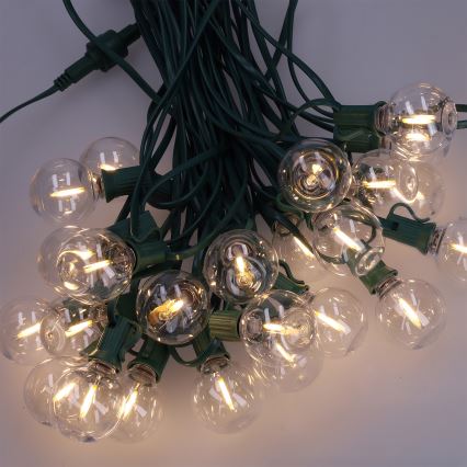 BRILAGI - LED Zewnętrzny łańcuch dekoracyjny GIRLANDA 25xE12/0,8W/230V 20m zielony IP44 ciepła biała