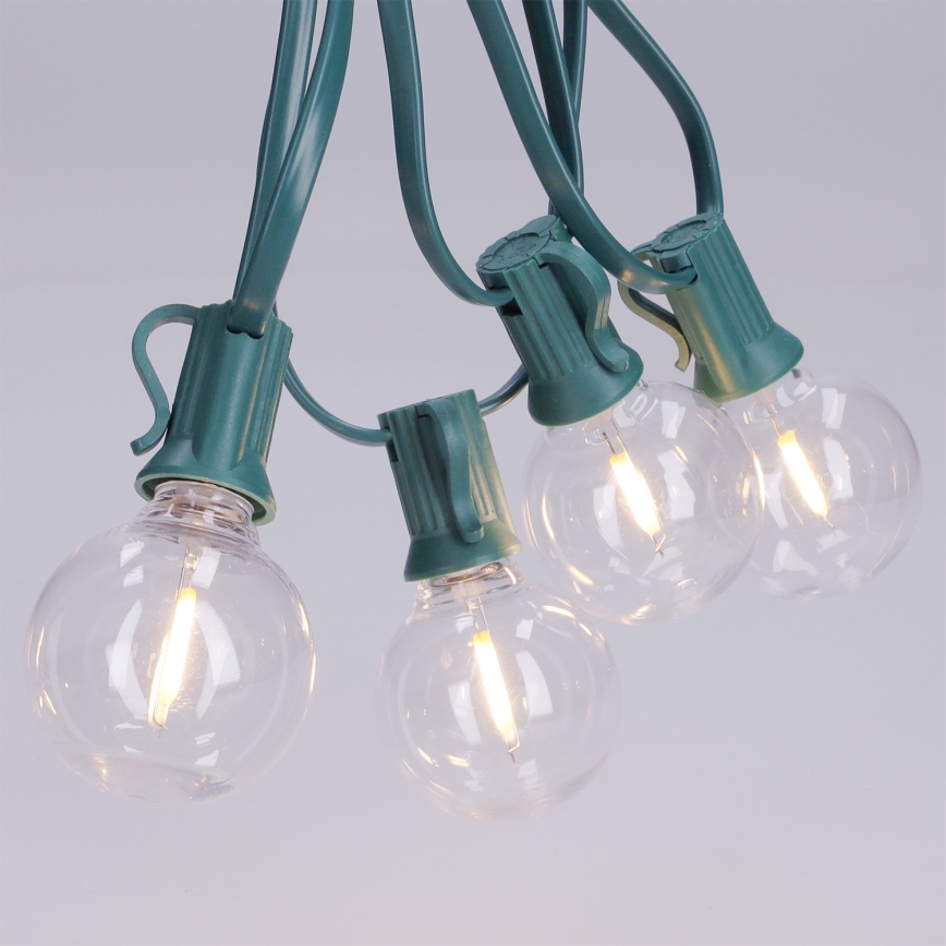 BRILAGI - LED Zewnętrzny łańcuch dekoracyjny GIRLANDA 25xE12/0,8W/230V 20m zielony IP44 ciepła biała