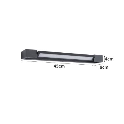 BRILAGI - Zewnętrzna oprawa ścienna LED AQUA LINE LED/12W/230V 45 cm IP44 czarna CRI 90