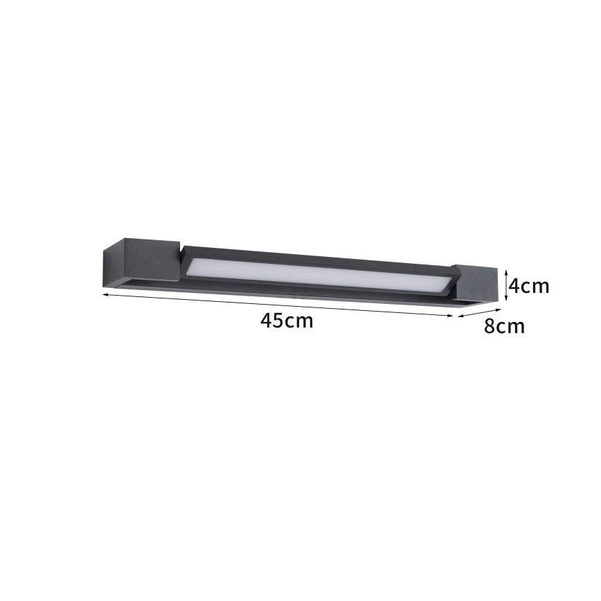 BRILAGI - Zewnętrzna oprawa ścienna LED AQUA LINE LED/12W/230V 45 cm IP44 czarna CRI 90