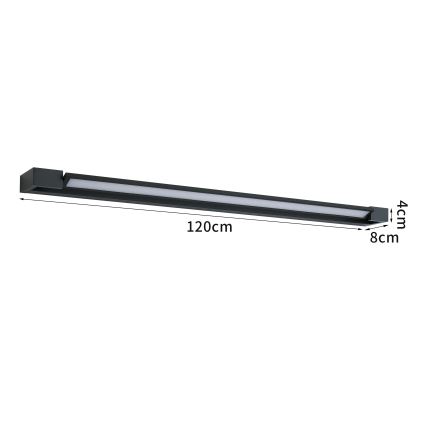 BRILAGI - LED zewnętrzny kinkiet AQUA LINE LED/36W/230V 120 cm IP44 czarny CRI 90