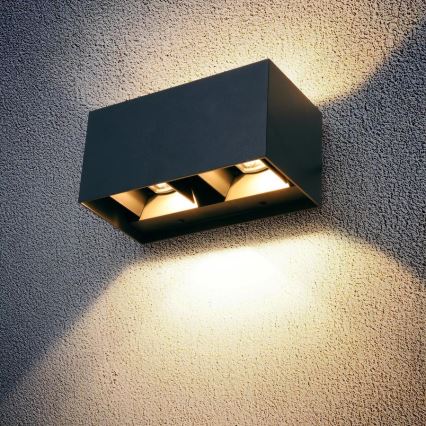 Brilagi - LED zewnętrzny kinkiet DOUBLE CUBE LED/12W/230V antracyt IP65