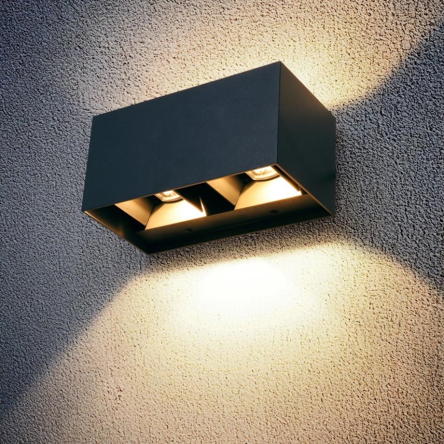 Brilagi - LED zewnętrzny kinkiet DOUBLE CUBE LED/12W/230V antracyt IP65