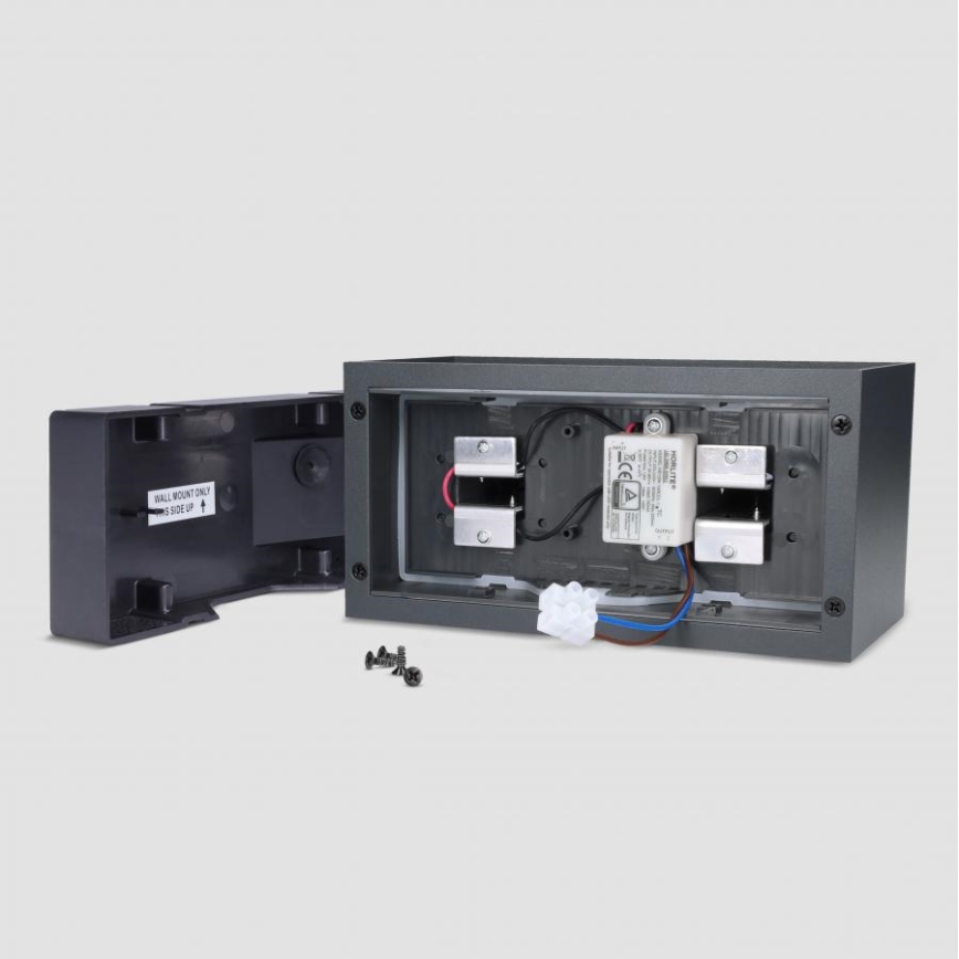 Brilagi - LED zewnętrzny kinkiet DOUBLE CUBE LED/12W/230V antracyt IP65