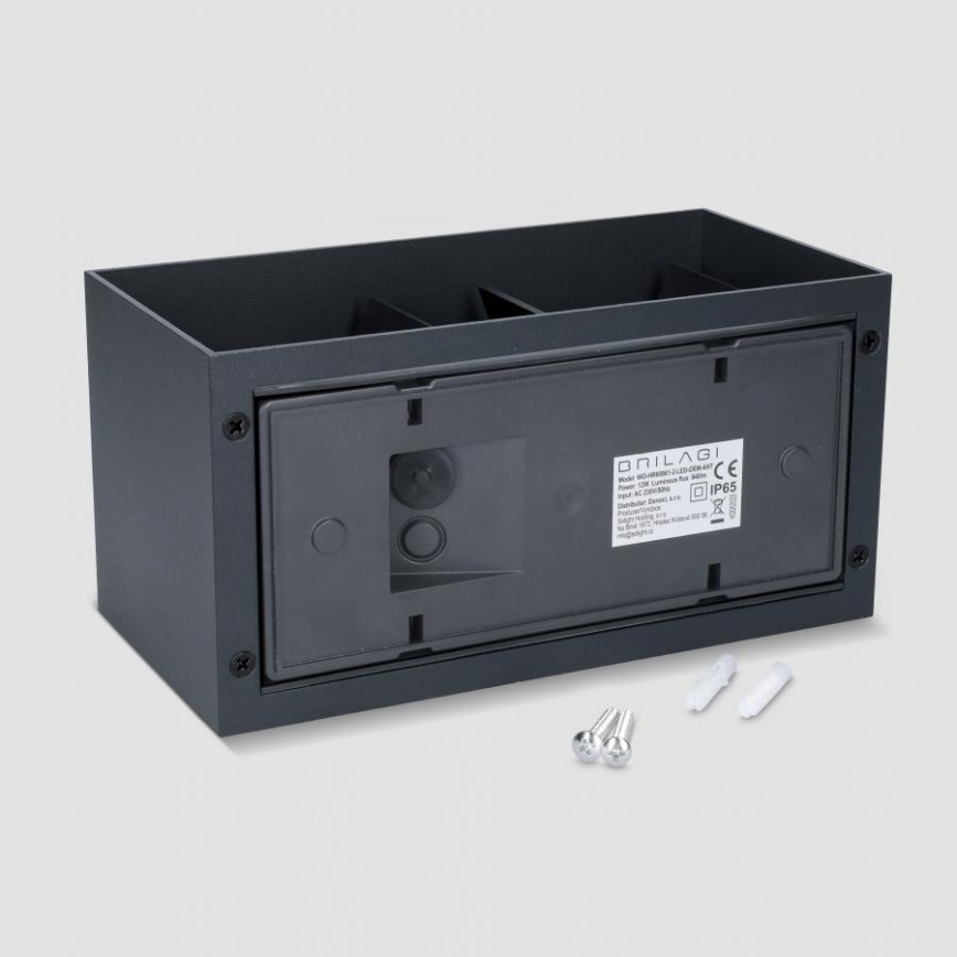 Brilagi - LED zewnętrzny kinkiet DOUBLE CUBE LED/12W/230V antracyt IP65