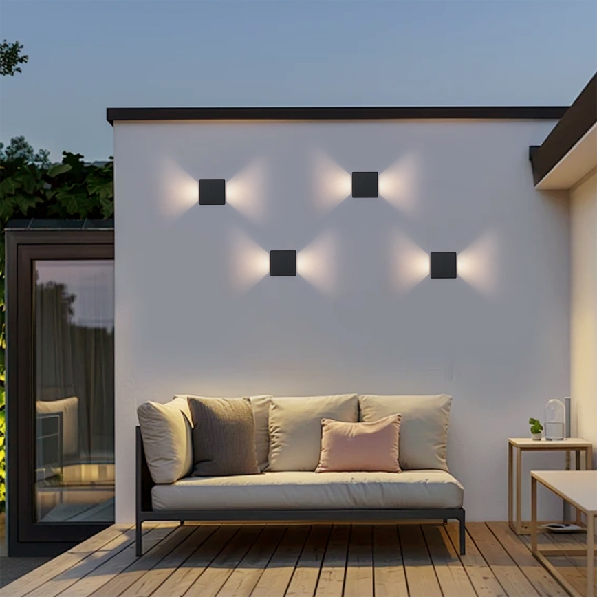 Brilagi - LED zewnętrzny kinkiet DOUBLERAY LED/6W/230V czarny IP54