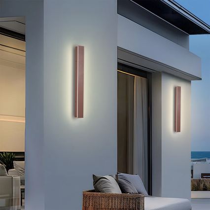 Brilagi - Zewnętrzna oprawa ścienna LED LINEAR/12W/230V 3000K IP65 50 cm brązowa CRI 90
