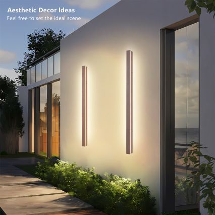 Brilagi - LED zewnętrzny kinkiet LINEAR LED/22W/230V 3000K IP65 100 cm brązowy CRI 90