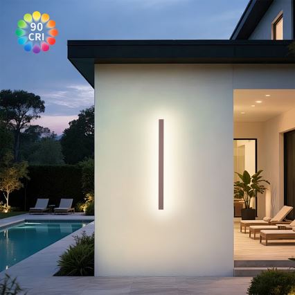 Brilagi - LED zewnętrzny kinkiet LINEAR LED/22W/230V 3000K IP65 100 cm brązowy CRI 90
