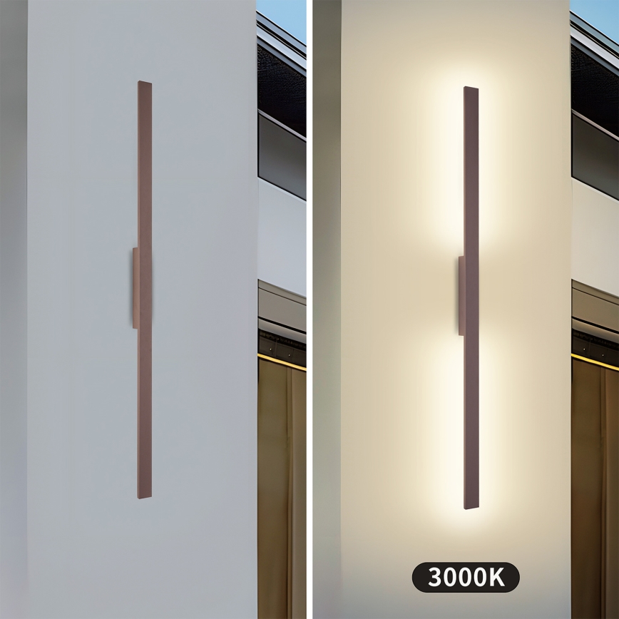 Brilagi - Zewnętrzny kinkiet LED LUNA LED/24W/230V 3000K IP65 100 cm brązowy CRI 90