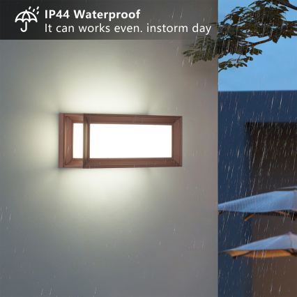Brilagi - Zewnętrzna lampa ścienna LED z czujnikiem PARKER LED/12W/230V brązowa IP44