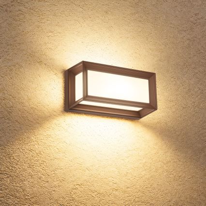 Brilagi - Zewnętrzna lampa ścienna LED z czujnikiem PARKER LED/12W/230V brązowa IP44